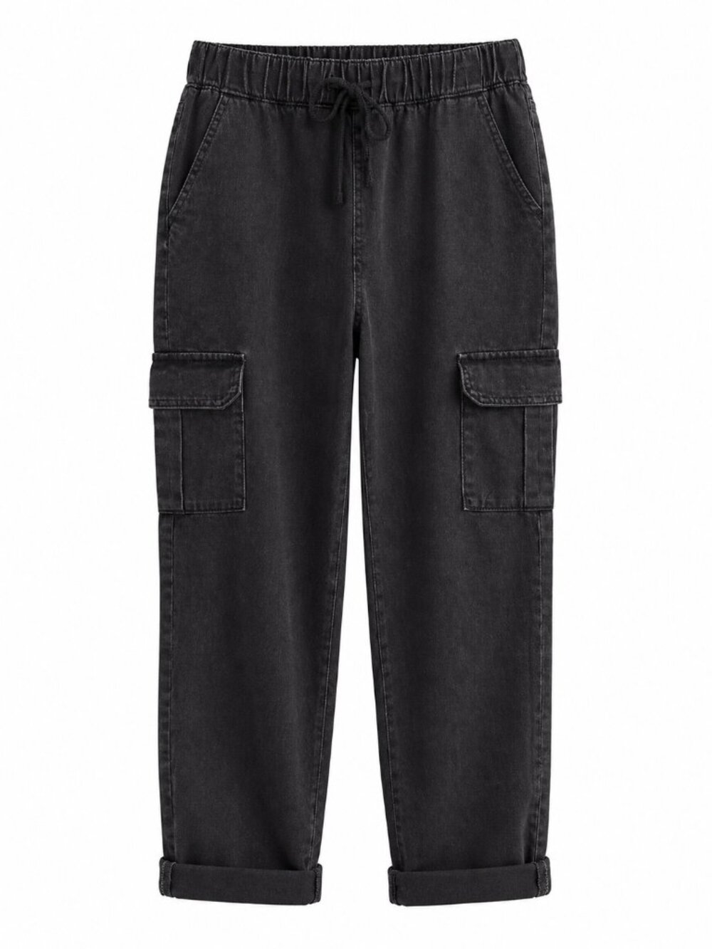 NWT Size 9 "High Rise Jogger" Black pull up capris w/ drawstring & elastic waist